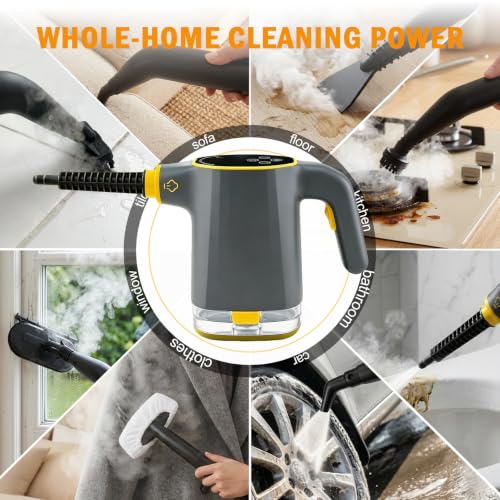 Handheld Steam Cleaner with LED Display, 15-Piece Multi-Surface Cleaning Set