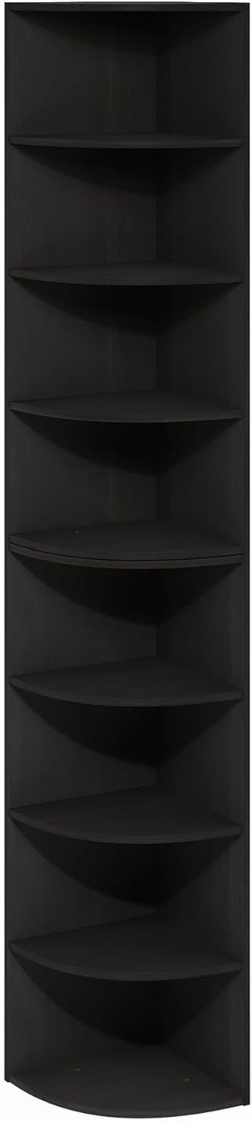 Furinno ECON Corner Shelf - 8-Tier Espresso Bookcase for Stylish Organization & Storage