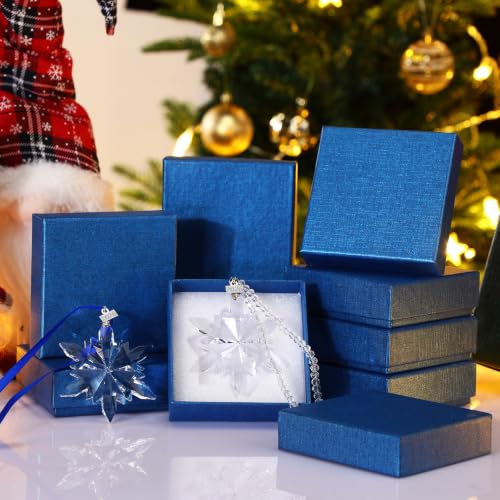 Roowest 10 Sets Christmas Crystal Snowflake Ornaments – Chic Style, 3.15in Glass Flair