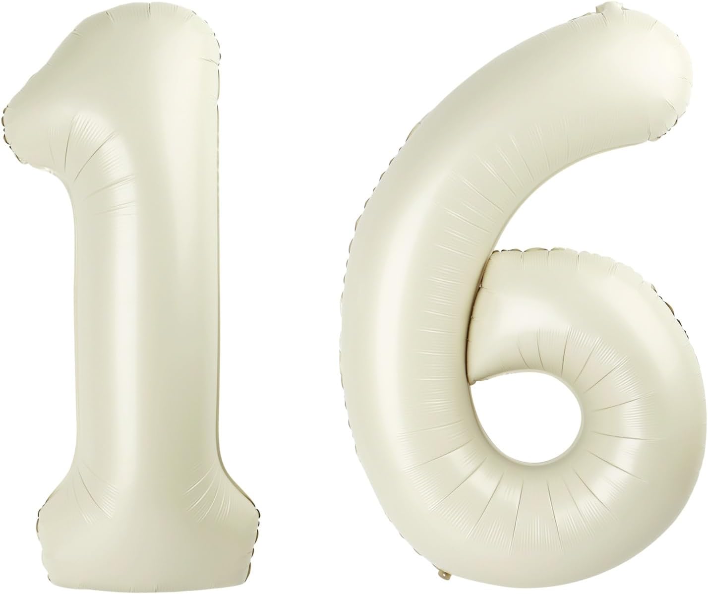 Skiennix 40-Inch Cream Balloon - Sweet 16 Birthday Decorations | Large Foil Number for Events