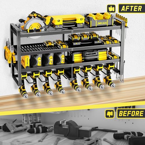 Power Tool Organizer Wall Mount 4-Layer Heavy Duty Storage Rack