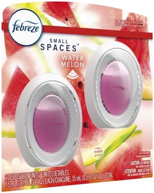 Febreze Small Spaces Air Freshener - Watermelon Scent | 25 Fl Oz, 2 Pack for Lasting Freshness
