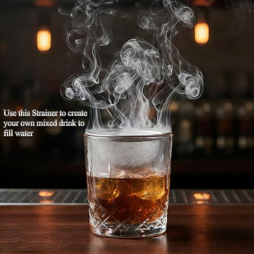 Stainless Steel Cocktail Strainer 34mm Double Mesh Filter for Bar & Home Use