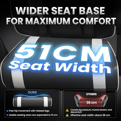 Ergonomic Gaming Chair for Adults - Wide PU Leather PC Desk Chair (400 lbs)