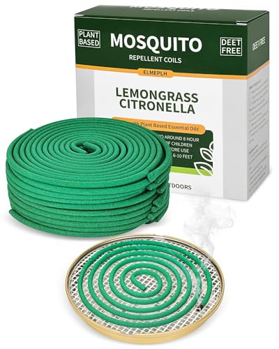 Citronella Incense Coils for Outdoor Use, 20-Count with Metal Stand