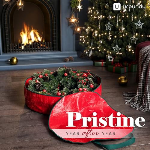 Heavy Duty 30-Inch Christmas Wreath Storage Bag 2-Pack Waterproof