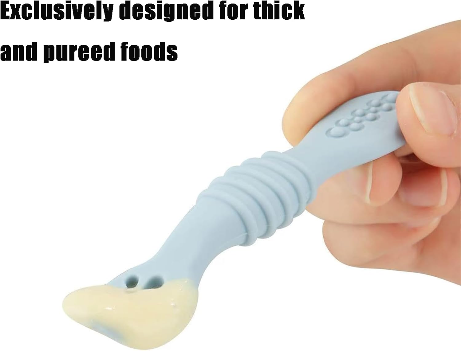 PandaEar Baby Spoons - 7 Pack Soft Silicone Self-Feeding Utensils for Toddlers | BPA-Free, Easy-Grip Handle