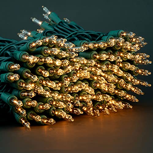 YULETIME 200 Clear Christmas String Lights, 2-Pack 21 ft Green Wire - UL Certified