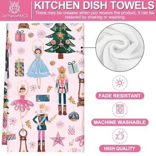 Pink Nutcracker Christmas Kitchen Towels, 2-Pack 18 x 28 in Dish Tea Towels