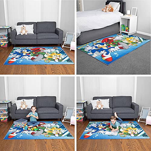 Sonic the Hedgehog Kids Area Rug, Non-Slip Playroom Mat, 69 x 52 Inches