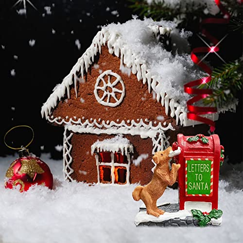 Miniature Puppy Letter to Santa Christmas Village Figurine Ornament