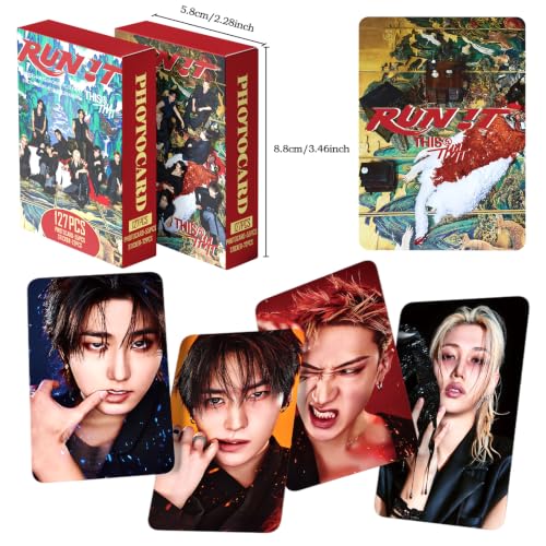 127-Piece K-Pop Photo Card and Sticker Set - 55 Collectible Cards