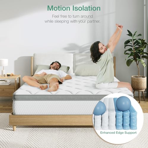 10-Inch Twin Hybrid Mattress, Pocket Innerspring with Pressure Relief