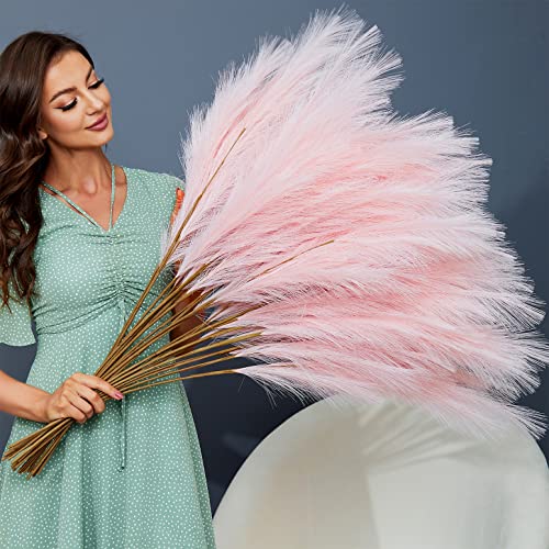 8-Piece 38-Inch Artificial Pampas Grass Stems - Fluffy Faux Floral Decor