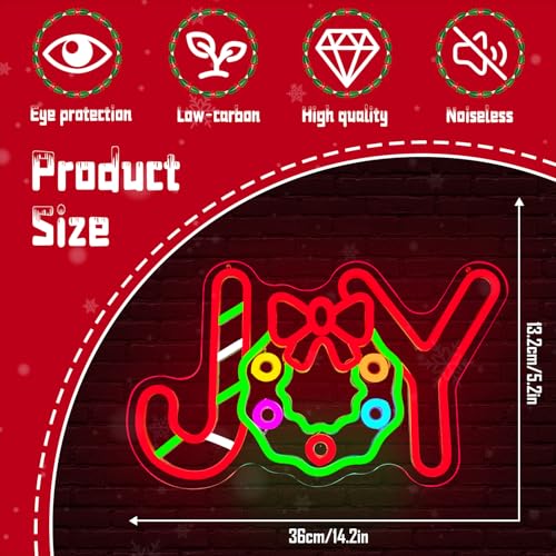 CinsYarn Joy Neon Sign Christmas LED Light Dimmable Wall Decor USB Powered