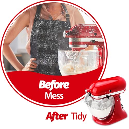 Wanyshapy Clear Pouring Shield for KitchenAid 4.5-5 Qt Tilt Head Mixer, Stainless Steel Bowl Accessory