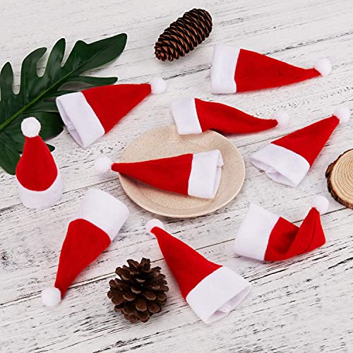 Luter Mini Christmas Hats 20 Pack for Cutlery & Wine Bottle Decorations