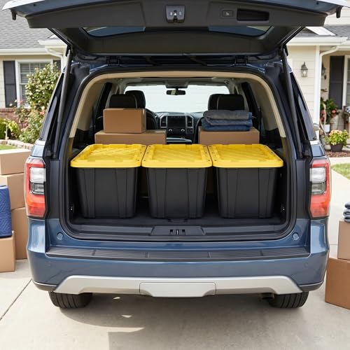 6-Pack 27 Gallon Heavy Duty Plastic Storage Bins with Lids