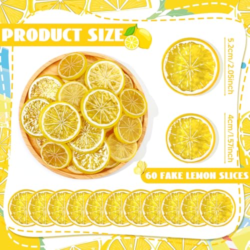 30 Pcs Fake Lemon Slices - Realistic Artificial Fruit Decor