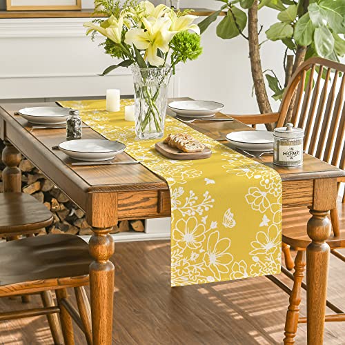 Artoid Mode Yellow Bloom Table Runner 13x72 Inch - Home Decor