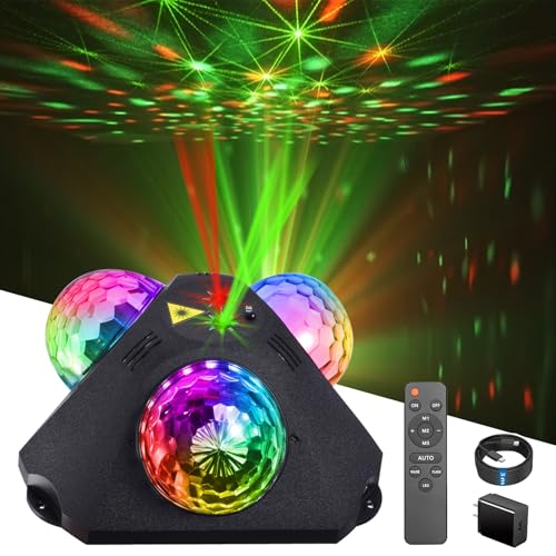 MEGABOON Disco Ball Light - Sound Activated DJ Party Lighting for Indoor & Outdoor Events