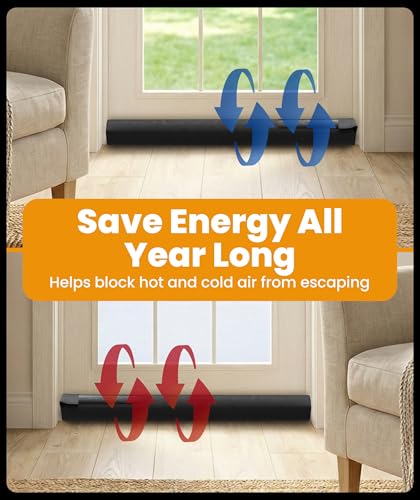 Double-Sided Door Draft Stopper - Under Door Seal Strip (Fits 30"-36")