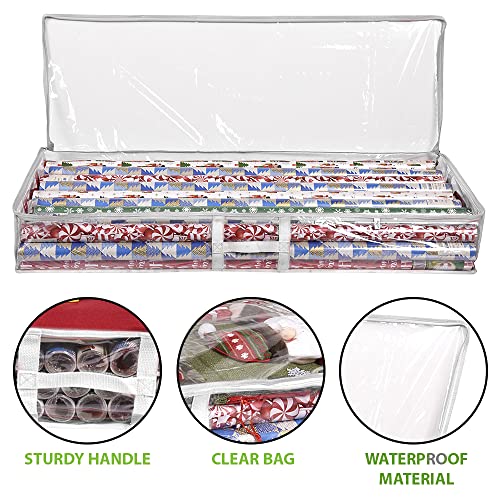 Wrapping Paper Storage Container Under Bed Gift Wrap Organizer 2 Pack