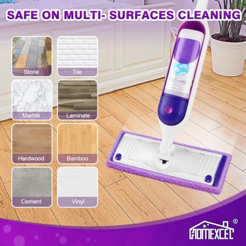 Reusable Microfiber Mop Pads 8-Pack for 13-15 Inch Mops, Wet & Dry