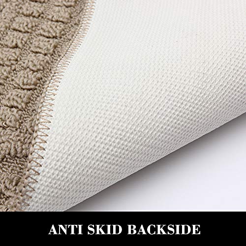 27x18 Half Round Kitchen Rug, Non-Slip Washable Floor Mat - Beige
