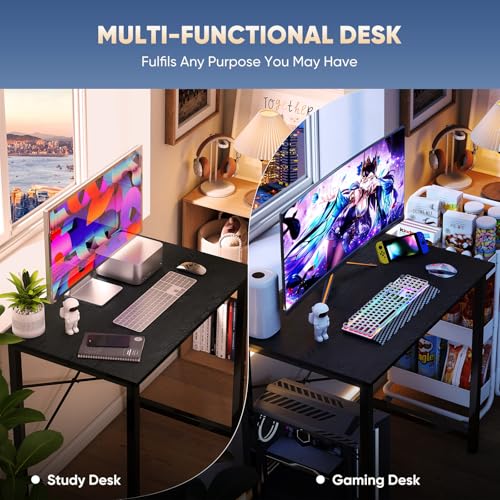 DUMOS 32 Inch Small Computer Desk, Sturdy Home Office Gaming Workstation