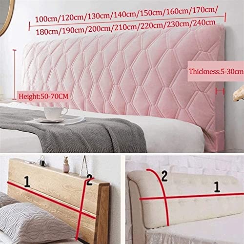 Stretch Headboard Cover - Jacquard Dustproof Protector, Milk White, Twin Size