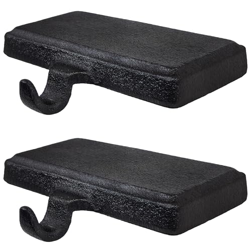Heavy Duty Cast Iron Stocking Holders for Mantle - Set of 2 Black Hooks