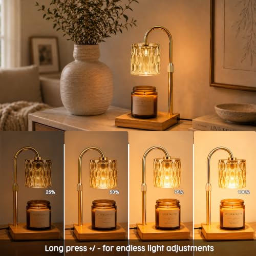 Adjustable Height Candle Warmer Lamp with Timer & 3 Bulbs
