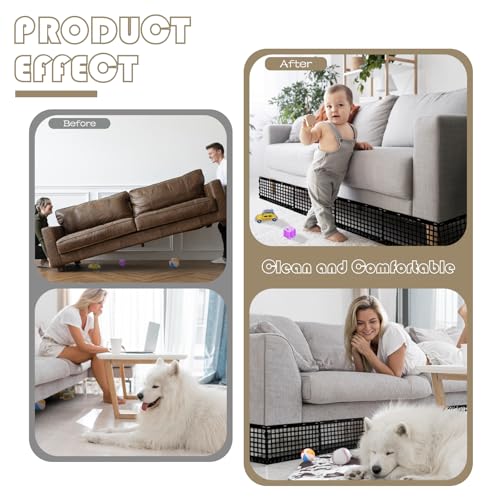 12-Piece Under Couch Blocker for Pets - Adjustable Under Bed Barrier