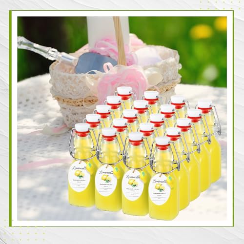 4oz Mini Lemon Flip-Top Glass Bottles – 20-Count Set, Skybooly
