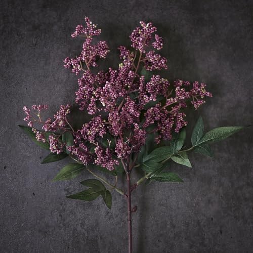 17" Artificial Nandina Berry Stems - 6 Pack Dusty Plum Decor