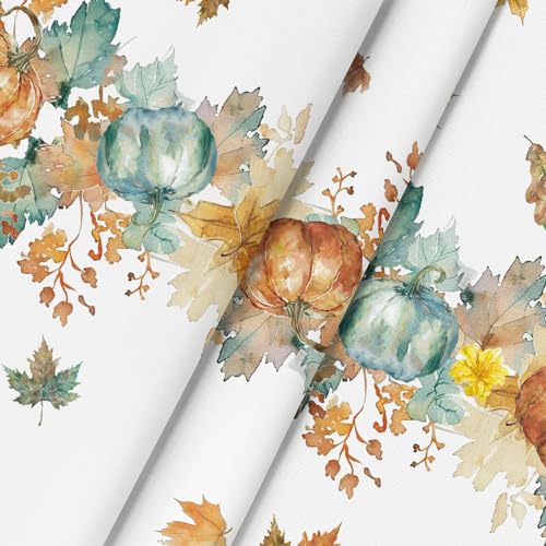 Horaldaily 90" Round Fall Tablecloth with Thanksgiving Leaves – Orange, 100% Polyester