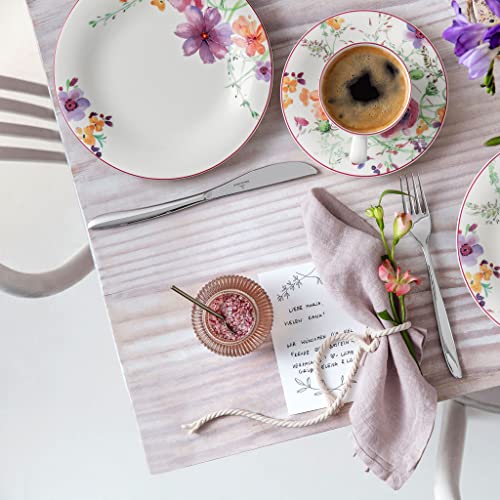 Villeroy & Boch Mariefleur Basic Coffee Saucer 16cm with Floral Pattern, Blue-Grey-Purple, Dishwasher Safe