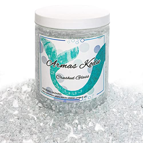 Clear Crushed Glass for Resin Art & Crafts - 3-6mm Broken Glass (1.5 lbs)