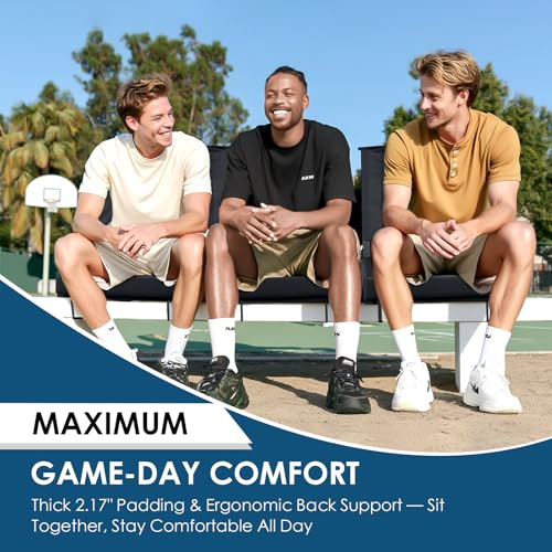Portable Stadium Seat with Back Support, Folding Bleacher Chair with Cushion