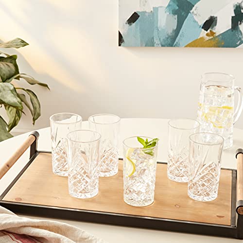 Godinger Dublin Crystal Highball Glasses Set of 12, 11oz Elegant Irish Barware