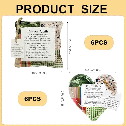 12 Handmade Mini Prayer Quilts with Cross - Vintage Christian Gifts