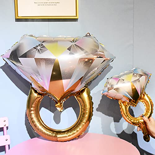 2Pcs 26-Inch Diamond Ring Aluminum Foil Balloons for Wedding Parties
