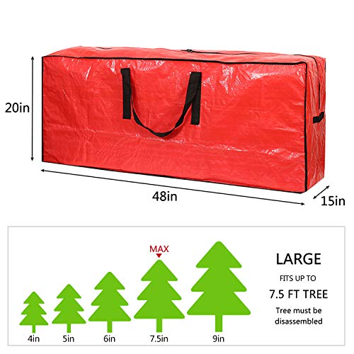 Waterproof Christmas Tree Storage Bag for 7.5 ft Trees with Dual Zipper
