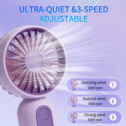 Mini Portable Handheld Fan 3 Pack USB Rechargeable Battery Operated Small