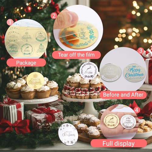 Xmas Silver Gold Mixed Cupcake Toppers 24Pcs for Christmas Party Decoration - Wolpark