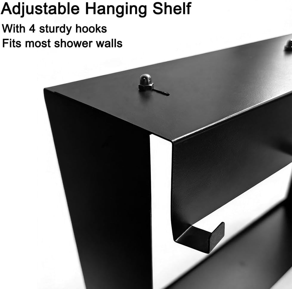 Skiennix Over The Door Shower Caddy - 20"x16" Stainless Steel Frameless Organizer | Rust-Proof Storage for Towels & Toiletries
