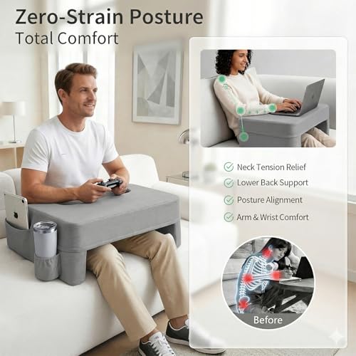 Ergonomic Lap Desk Pillow for 13-17" Laptops - Gray Foam