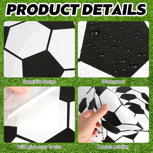 18 Pcs Soccer Ball Paper Cutouts, 7-Inch Double-Sided Sports Party Decor
