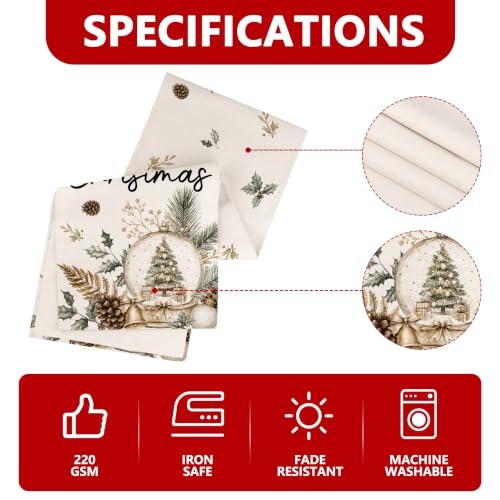 Siilues 220 GSM Christmas Table Runner 13x36 Inch Winter Holiday Decor